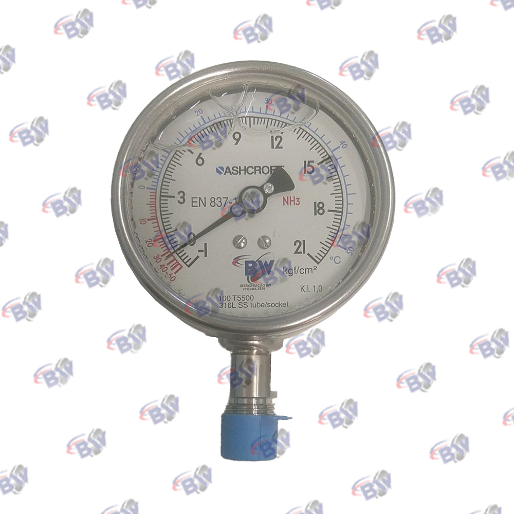 MANOMETRO 4" -1/0/21KG 1/2"BSP INOX SAI. LAT. - SIS